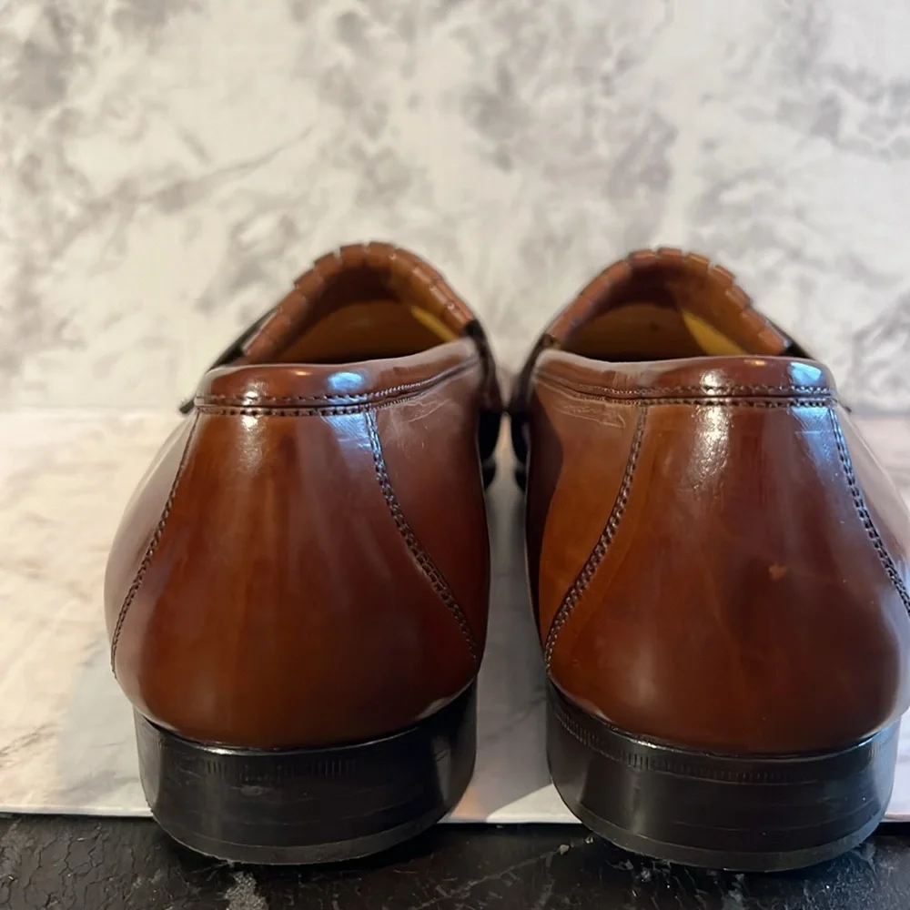 NWOT NIB Johnston & Murphy Stanza Tassel Loafer‎ MADE IN ITALY Size 8W Chestnut